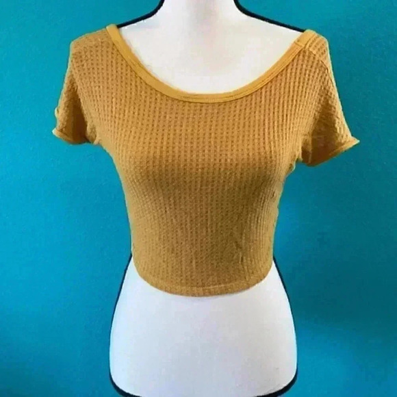 Intimately free people mustard yellow crop top in size medium - Picture 1 of 3